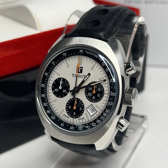 Tissot Heritage 1973 GTS 43mm Steel Panda Chronograph T1244271603100 Box Papers - Picture 1 of 14